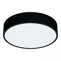 Plafon de Sobrepor Preto Acetinado Ideia Redondo P/ 4 lâmpadas E-27 Ø28x9cm Alumínio.