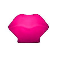 Luminária Boca 22x31,5x17cm Polietileno Rosa.