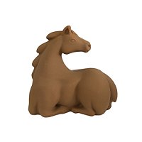 Luminária Cavalo 27x29x14cm Polietileno Marrom.
