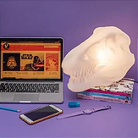 Luminária de Mesa T-Rex 25x19x32cm Polietileno Branco.