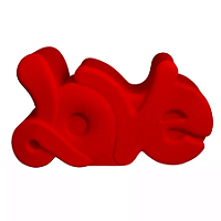 Luminária Love 24x40x20,5cm Polietileno Vermelho.