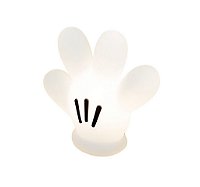 Luminária Luva Mickey 26,5x27,5x11cm Polietileno Branco e Preto.