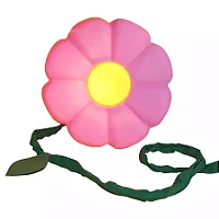 Luminária De Parede Flor Ø34x1cm Polietileno Rosa, Verde e Amarelo.