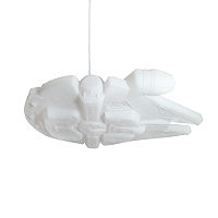 Pendente Millennium Falcon 10x38x53cm Polietileno Branco.