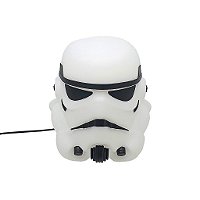 Luminária Stormtrooper 28,5x27x26cm Polietileno Branco e Preto.