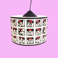 Pendente Pop Minnie Rosa Ø30x20cm Polietileno Branco.