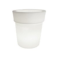 Luminária Cachepot Vaso 50 Externo Ø55x48cm Polietileno Branco.