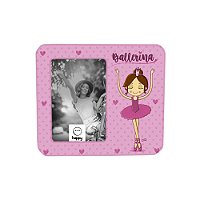 Luminária Porta Retrato Bailarina 22,5x19,5x8cm Polietileno Rosa.
