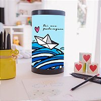 Luminária de Mesa Lumi Porto Seguro Pai 27xØ14,5cm Polipropileno Azul.