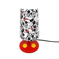 Abajur Pop Mickey Print 29,5x14,5x15,5cm Polietileno Branco, Preto e Vermelho.