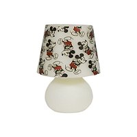Abajur Micro Lampe Mickey Ø15x20cm Polietileno Branco, Preto e Vermelho.