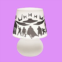 Abajur Micro Lampe Star Wars New Order Ø15x20cm Polietileno Branco e Preto.