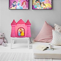 Luminária Castelo Princesas 25x29,5x14,5cm Polietileno Rosa.