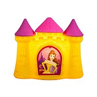Luminária Castelo Bela 25x29,5x14,5cm Polietileno Amarelo e Rosa.