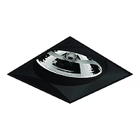 Spot de Embutir Nya Quadrado Facho Orientável AR111 13,4x13,4x10,3cm Alumínio Preto Fosco.