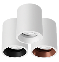 Acessório Nya Redondo Suporte de Sobrepor Para Spots de Embutir Alumínio Branco Fosco Microtexturizado.