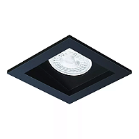 Spot de Embutir Laini Quadrado Facho Orientável Dicroica PAR16 8,6x8,6x8,2cm Alumínio Preto Fosco.