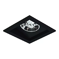 Spot de Embutir Laini Quadrado Facho Orientável AR70 10,6x10,6x9,9cm Alumínio Preto Acetinado.