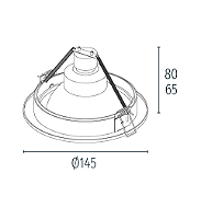 Spot de Embutir Nuru Redondo Facho Orientável AR111 Ø14,5x8cm Alumínio Prata Acetinado.