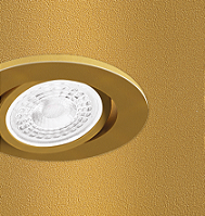 Spot de Embutir Nuru Quadrado Facho Orientável Dicroica PAR16 8,6x8,6x6,7cm Alumínio Ouro Velho.
