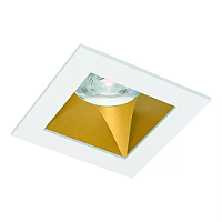 Spot de Embutir LED Kona Quadrado Recuado 2700K 13,7W Bivolt 9x9x6,7cm Alumínio Refletor Dourado Acetinado.