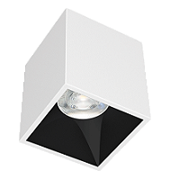 Spot de Sobrepor LED Kona Quadrado Recuado 29º 3000K 13,7W Bivolt 10x8,5x8,5cm Alumínio Corpo Branco Fosco e Refletor Preto Acetinado.