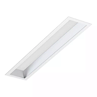 Luminária de Embutir LED Retangular linear visor recuado 5000K 19,4W Bivolt 61,8x12x6,2cm Alumínio Branco Fosco.