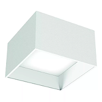 Plafon de Sobrepor LED Dhari Quadrado Recuado 2700K 18,3W Bivolt 17,7x17,7x11cm Alumínio Branco Fosco.