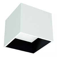 Spot de Sobrepor LED Dhari Quadrado Recuado 3000K 9,1W Bivolt 12,2x12,2x11cm Corpo Branco Fosco e Refletor Preto Acetinado.