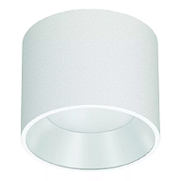 Spot de Sobrepor LED Dhari Redondo 2700K 9,1W Bivolt Ø13,9x11cm Corpo Branco Fosco e Refletor Branco Acetinado.