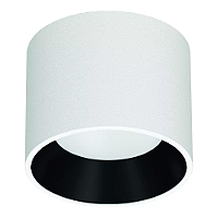 Spot de Sobrepor LED Dhari Redondo 2700K 9,1W Bivolt Ø13,9x11cm Corpo Branco Fosco e Refletor Preto Acetinado.