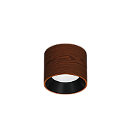Spot de Sobrepor LED Dhari Redondo 4000K 9,1W Bivolt Ø13,9x11cm Corpo Amadeirado e Refletor Preto Acetinado.