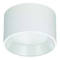 Plafon de Sobrepor LED Dhari Redondo Recuado 4000K 18,3W Bivolt Ø17,9x11cm Corpo Branco Fosco e Refletor Branco Acetinado.