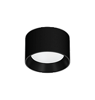 Plafon de Sobrepor LED Dhari Redondo Recuado 3000K 18,3W Bivolt Ø17,9x11cm Corpo e Refletor Preto Acetinado.