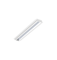 Luminária de Embutir linear LED Wamba Retangular 3000K 17,9W Bivolt 59,3x7,5x3,2cm Corpo Branco Fosco e Refletor Anodizado Acetinado.