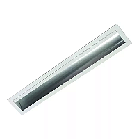 Luminária de Embutir LED aba linear com iluminação assimétrica Wamba Retangular 3000K 17,9W Bivolt 61,8x10x3,2cm Corpo  e Refletor Branco Fosco.