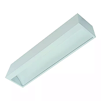 Plafon de Sobrepor LED linear com iluminação assimétrica Wamba Retangular 4000K 9W Bivolt 29,2x7,3x6,5cm Corpo Branco Fosco e Refletor Anodizado Acetinado.