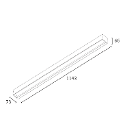 Plafon de Sobrepor LED linear com iluminação assimétrica Wamba Retangular 4000K 36,2W Bivolt 114,3x7,3x6,5cm Corpo e Refletor Branco Fosco.