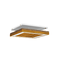 Luminária de sobrepor com LED Nichia integrado com efeito moldura de luz 3000K 36,7W Bivolt 32,8x32,8x3,6cm Alumínio Amadeirado Miti.