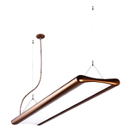 Pendente LED Jasiri Linear 2700K 71W Bivolt 115,5x25x4cm Alumínio Cobre Clássico.