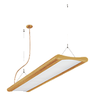 Pendente LED Jasiri Linear 4000K 71W Bivolt 115,5x25x4cm Alumínio Amadeirado Miti.