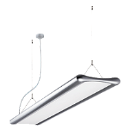 Pendente LED Jasiri Linear Iluminação direta e indireta 4000K 73W Bivolt 115,5x25x4cm Alumínio Prata Acetinado.