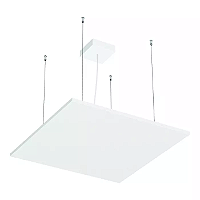 Pendente LED Eneza Quadrado Luz Indireta 3000K 58,8W Bivolt 60x60cm Alumínio Branco Fosco.