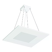Pendente LED Eneza Quadrado Luz Indireta 2700K 37,2W Bivolt 50x50cm Alumínio Branco Fosco.