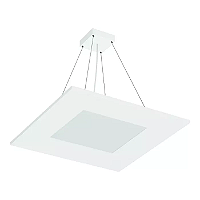 Pendente LED Eneza Quadrado Luz Indireta 3000K 58,8W Bivolt 60x60cm Alumínio Branco Fosco.