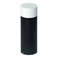 Poste Balizador Tambo Cilíndrico Externo Bulbo 15xØ11,7cm Alumínio Preto Fosco.