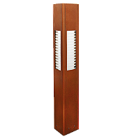 Poste Balizador LED Uzuri Triangular Externo 5000K 8W Bivolt 100x20,1x20,1cm Alumínio Cobre Clássico e Vidro.