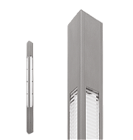 Poste de Luz LED Uzuri Triangular Externo 2700K 16W Bivolt 300x20,1x20,1cm Alumínio Prata Fosco e Vidro.