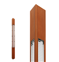 Poste de Luz LED Uzuri Triangular Externo 3000K 46,5W Bivolt 400x20,1x20,1cm Alumínio Cobre Clássico e Vidro.
