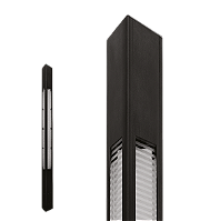 Poste de Luz LED Uzuri Triangular Externo 4000K 46,5W Bivolt 400x20,1x20,1cm Alumínio Preto Fosco e Vidro.